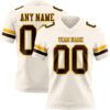 Custom Cream Brown-Gold Authentic Football Jersey
