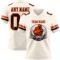 Cream1150-1 Custom Cream Brown-Orange Authentic Football Jersey