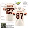 Custom Cream Brown-Orange Authentic Football Jersey