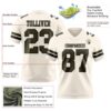 Custom Cream Olive-Black Authentic Football Jersey