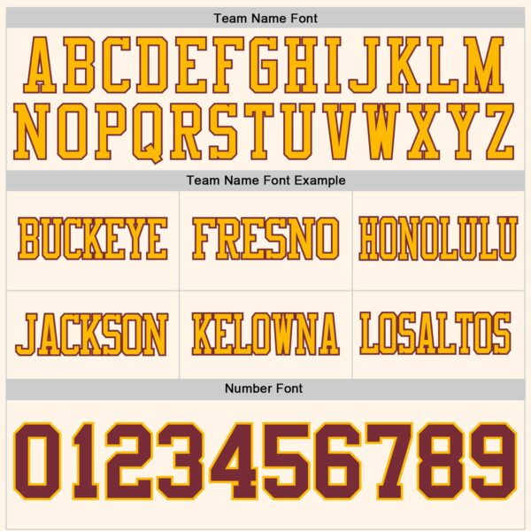 Custom Cream Burgundy-Gold Authentic Football Jersey