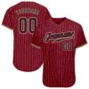 Custom Crimson Cream Pinstripe Black-City Cream Authentic Baseball Jersey