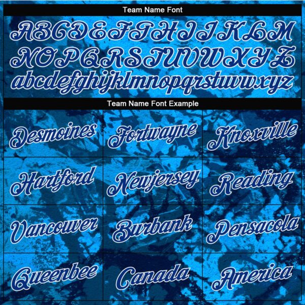 Custom Women's Graffiti Pattern Royal-White Abstract Ink Handmade Art 3D V-Neck Cropped Baseball Jersey