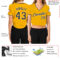 Custom Women's Gold Black-White V-Neck Cropped Baseball Jersey
