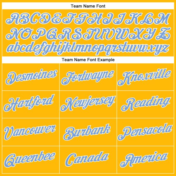 Custom Women's Gold Light Blue-White V-Neck Cropped Baseball Jersey