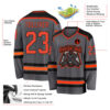 Custom Steel Gray Orange-Black Hockey Jersey