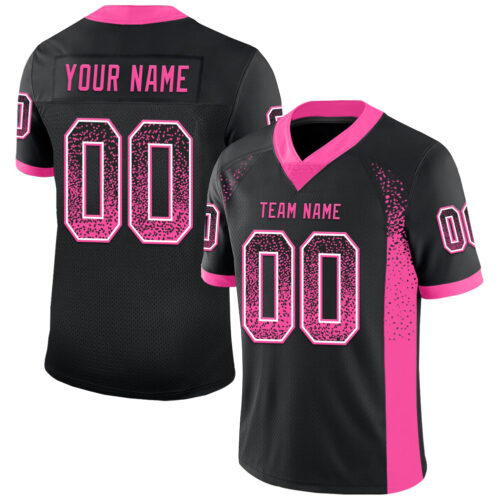 Drift0001 Custom Black Pink-White Drift Fashion Football Jersey