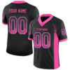 Custom Black Pink-Light Blue Drift Fashion Football Jersey