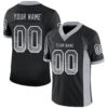 Custom Black Gray-White Drift Fashion Football Jersey