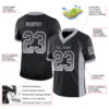 Custom Black Gray-White Drift Fashion Football Jersey