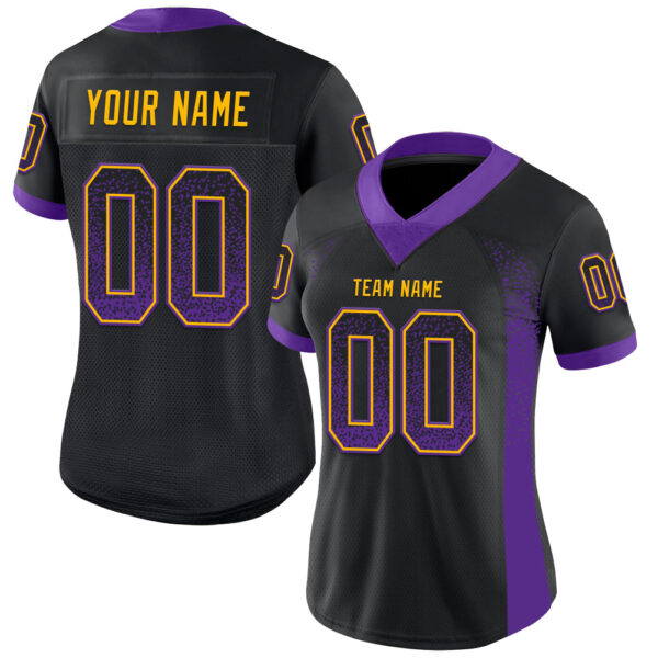 Drift0005-1 Custom Black Purple-Gold Drift Fashion Football Jersey