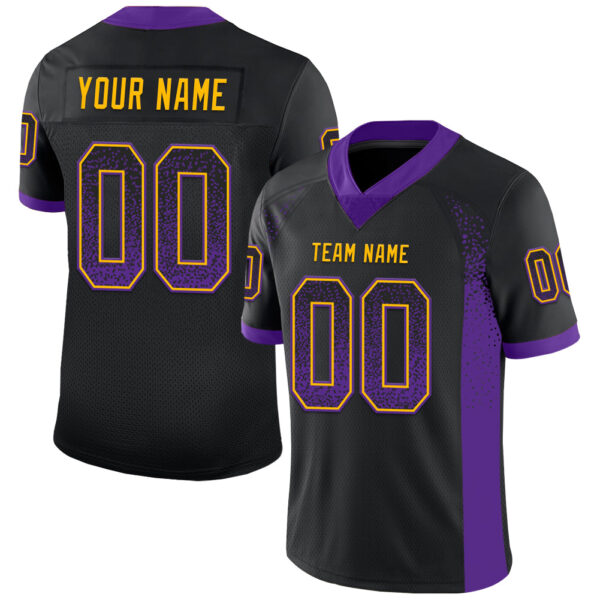 Drift0005 Custom Black Purple-Gold Drift Fashion Football Jersey