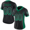 Custom Black Kelly Green-White Drift Fashion Football Jersey