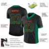 Custom Black Kelly Green-Orange Drift Fashion Football Jersey