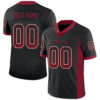 Custom Black Crimson-Cream Drift Fashion Football Jersey