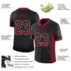 Custom Black Crimson-Cream Drift Fashion Football Jersey