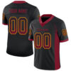 Custom Black Crimson-Yellow Drift Fashion Football Jersey