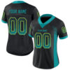 Custom Black Teal-Yellow Drift Fashion Football Jersey