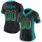 Drift0017-1 Custom Black Teal-Yellow Drift Fashion Football Jersey