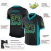 Custom Black Teal-Yellow Drift Fashion Football Jersey