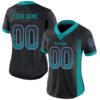 Custom Black Teal-Pink Drift Fashion Football Jersey