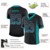Custom Black Teal-Pink Drift Fashion Football Jersey