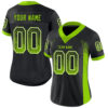 Custom Black Neon Green-White Drift Fashion Football Jersey