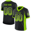 Custom Black Neon Green-White Drift Fashion Football Jersey