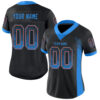 Custom Black Powder Blue-Orange Drift Fashion Football Jersey