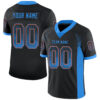 Custom Black Powder Blue-Orange Drift Fashion Football Jersey