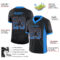 Drift0021-2 Custom Black Powder Blue-Orange Drift Fashion Football Jersey