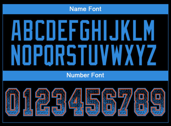 Custom Black Powder Blue-Orange Drift Fashion Football Jersey