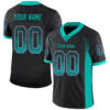 Custom Black Aqua-Pink Drift Fashion Football Jersey