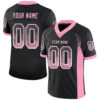 Custom Black Light Pink-White Drift Fashion Football Jersey