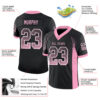 Custom Black Light Pink-White Drift Fashion Football Jersey