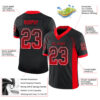 Custom Black Fire Red-White Drift Fashion Football Jersey