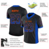 Custom Black Thunder Blue-Orange Drift Fashion Football Jersey