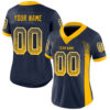 Custom Navy Gold-White Drift Fashion Football Jersey