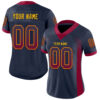 Custom Navy Maroon-Gold Drift Fashion Football Jersey