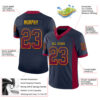 Custom Navy Maroon-Gold Drift Fashion Football Jersey