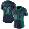 Custom Navy Kelly Green-White Drift Fashion Football Jersey