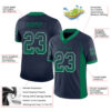 Custom Navy Kelly Green-White Drift Fashion Football Jersey