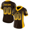 Custom Brown Gold-White Drift Fashion Football Jersey