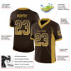 Custom Brown Old Gold-Cream Drift Fashion Football Jersey
