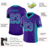 Custom Purple Teal-White Drift Fashion Football Jersey