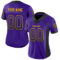 Custom Purple Black-Gold Drift Fashion Football Jersey