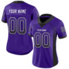Custom Purple Black-White Drift Fashion Football Jersey