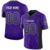 Custom Purple Black-White Drift Fashion Football Jersey