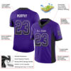 Custom Purple Black-White Drift Fashion Football Jersey