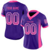 Custom Purple Pink-White Drift Fashion Football Jersey